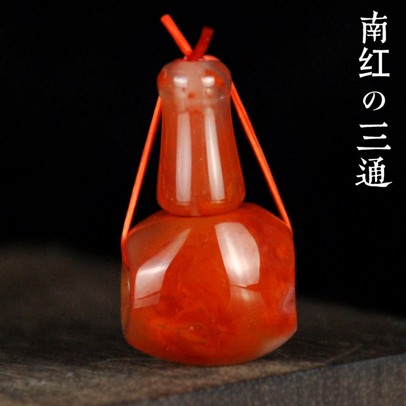 Natural cold shan south red manau ice floating Tibetan Buddha head three-minute moon Diy accessories accessories