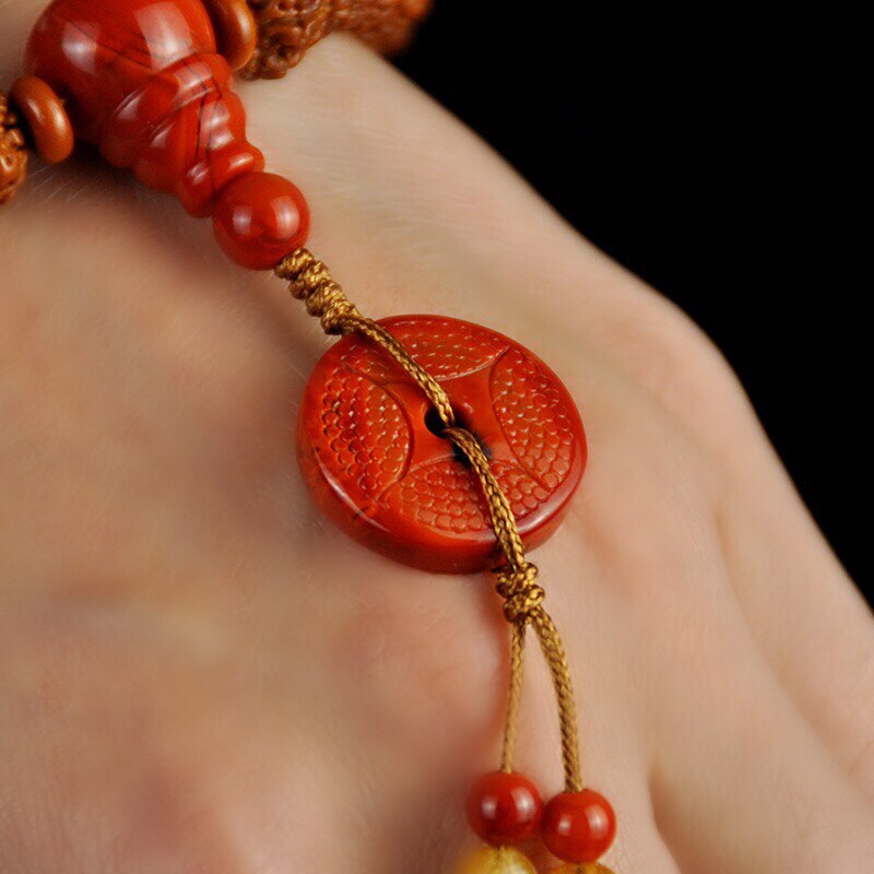 Natural cold shan south red-manaugu copper button small accessories for star bodhi Jingang DIY back cloud accessories