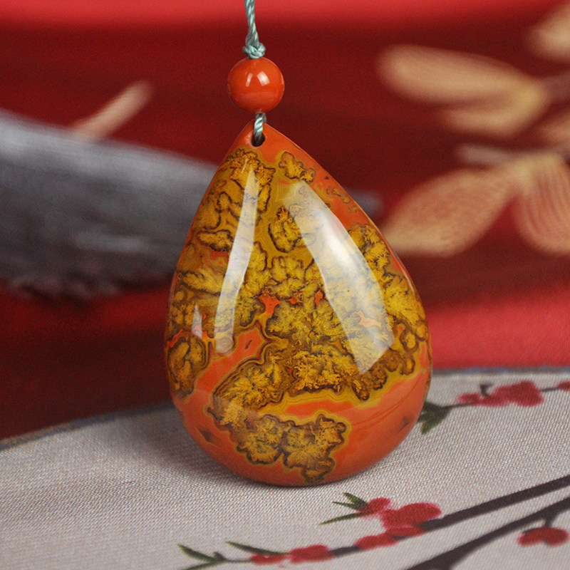 Pure Natural Xuanhua National Red Manau Sweater Necklace Pendant Boutique Liu Great Bay Grass Flowers Men And Women With No Sign Of Water Drop-Taobao