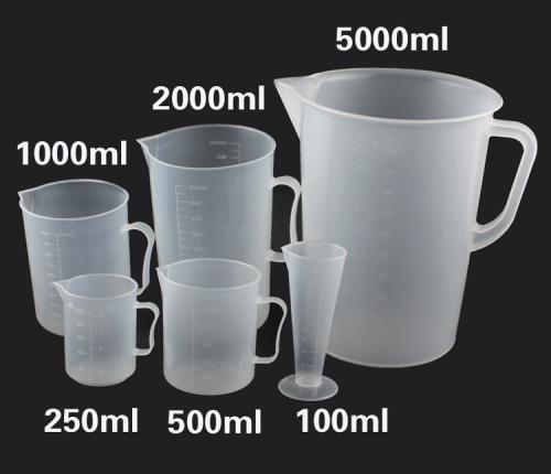Plastic measuring cup 50100250500 1000 2000 3000 5000ml scale plastic beaker with handle