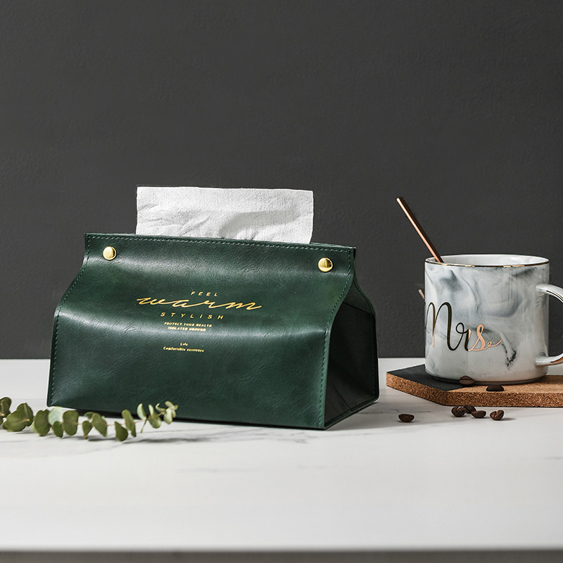 In China Red Nordic Creative Leather Towel Bag Carton Car Car Car Towel Room Living Room Household