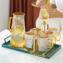 Light luxury tea cup kettle water set household living room glass cup high temperature European water cup set Cup Cup Cup Cup