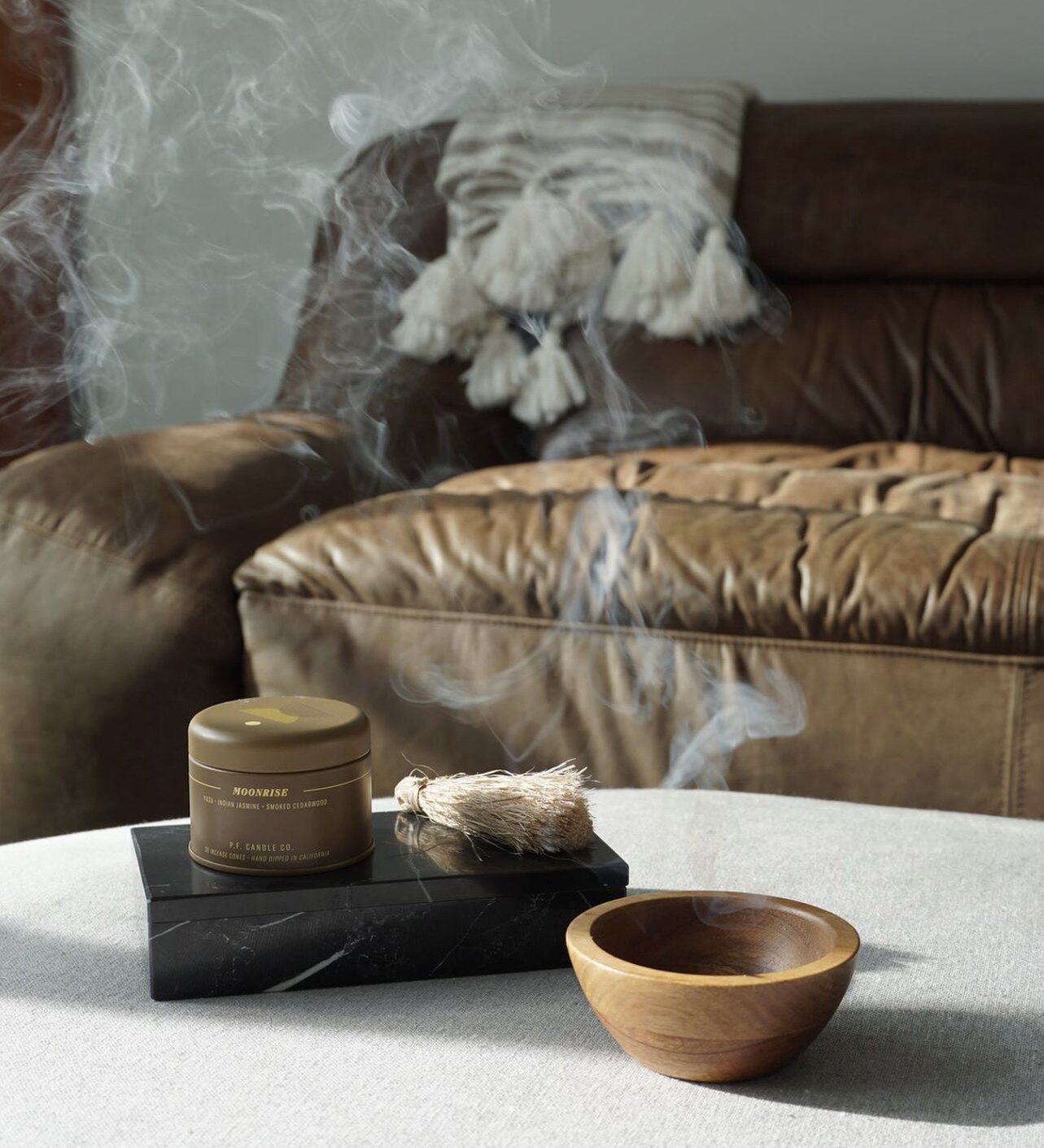 American P F Candle Co Tower Fragrance Sunset Sunset Series Natural Essential Oil Fragrance Neutral Wooden Gift