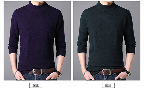 Áo len mùa đông Pierre Cardin nam dày nửa cao cổ tròn đan áo len đáy áo len nam trung niên áo phao nam hàng hiệu
