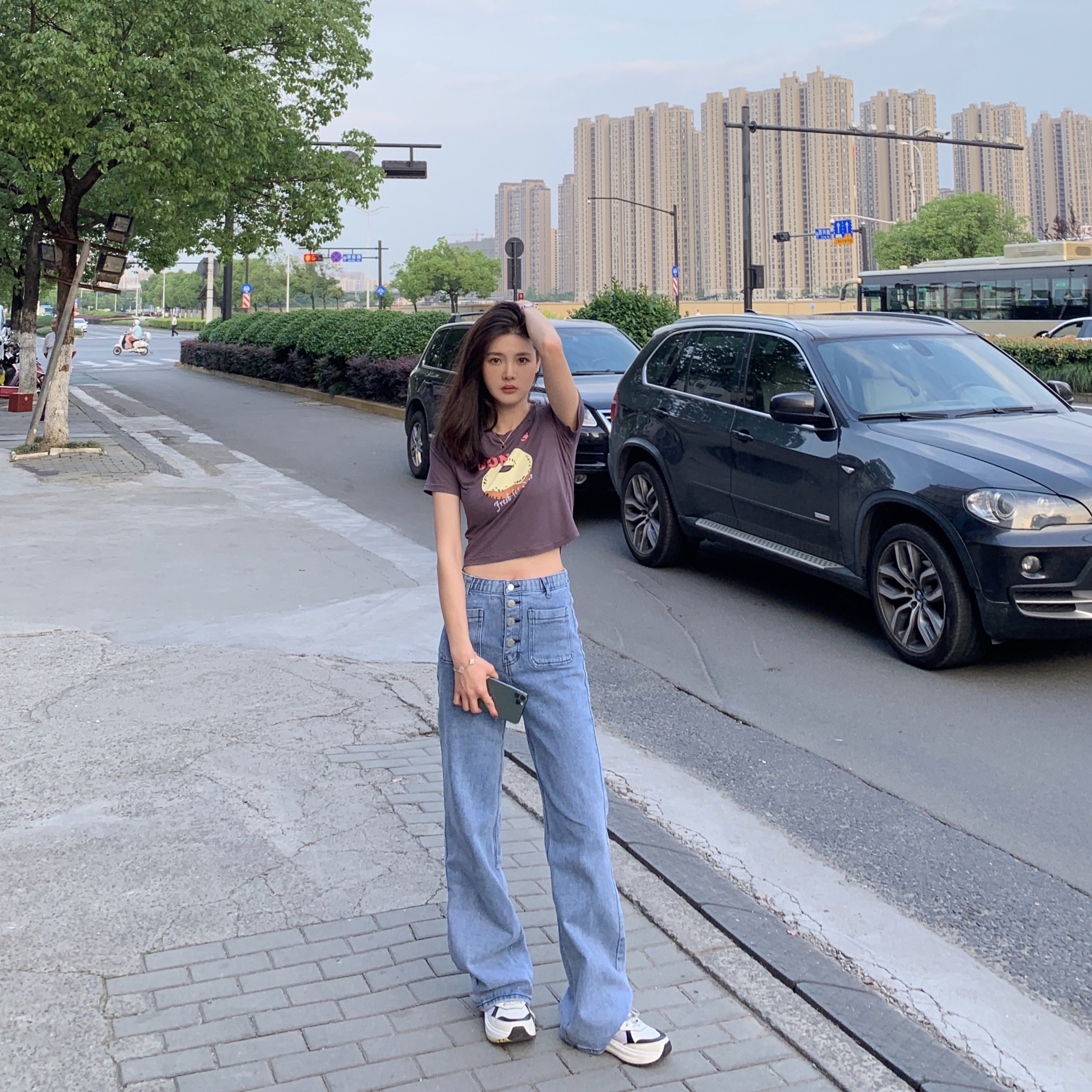 CloudSweet Retro Jeans High Rise Denim Washed Denim Pants Discounted items are non-refundable