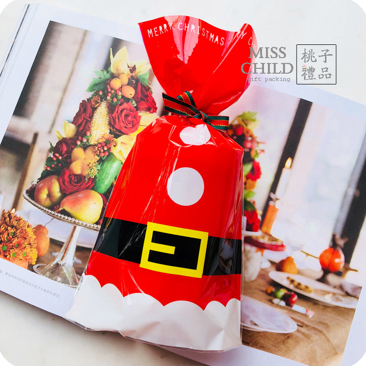 100 Christmas candy bags Christmas old patterns Children small gift opp bag Upright Plastic Bag Gift Bag