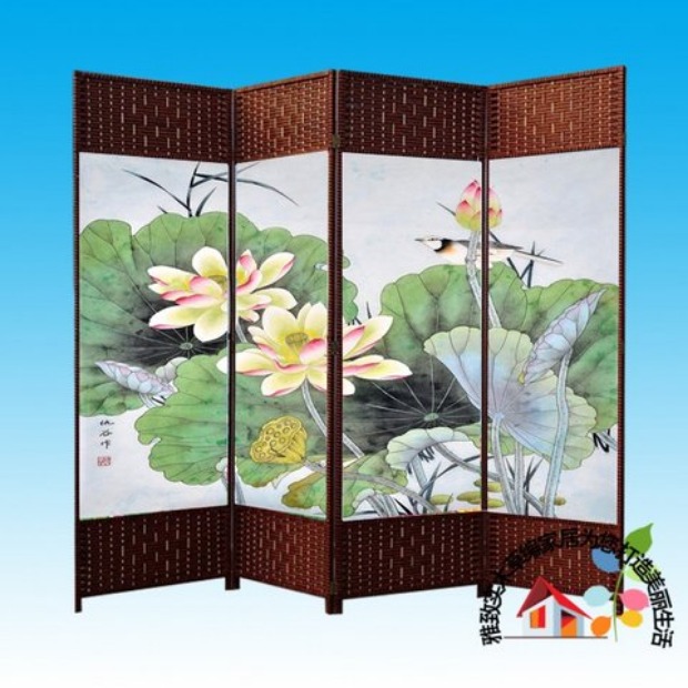 Mây vải màn hình phân vùng thời trang rơm gỗ phòng khách cửa sổ màn hình gấp khách sạn màn hình văn phòng hiên - Màn hình / Cửa sổ vách ngăn phòng bếp bằng gỗ