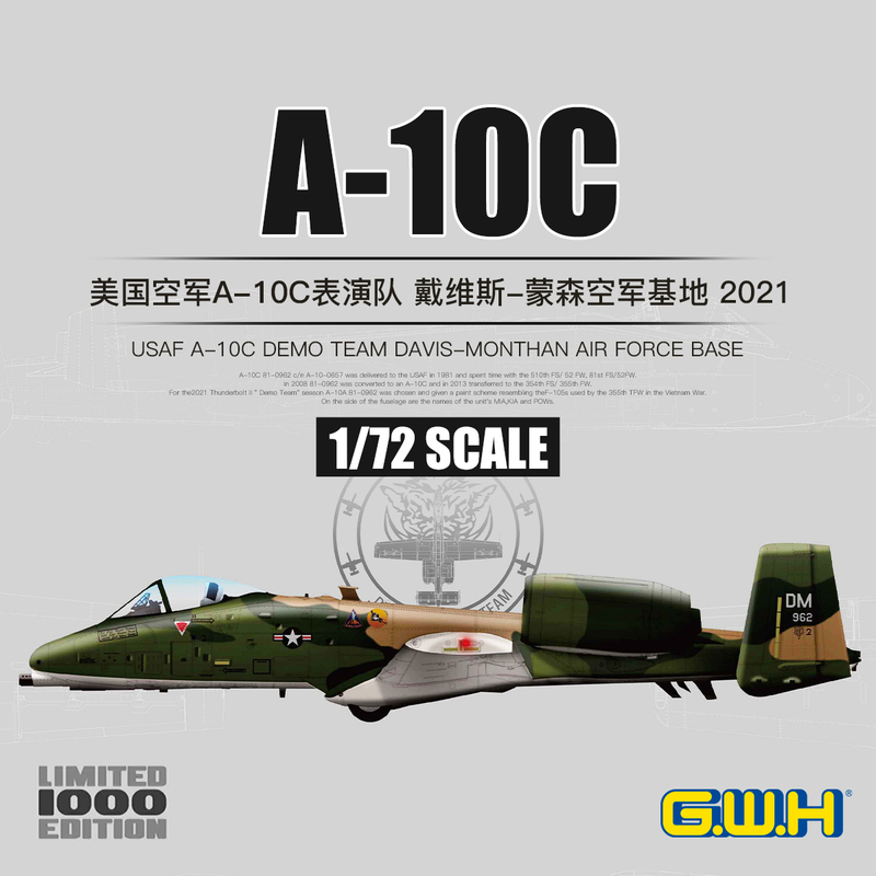 Great Wall S7209 1/72 American A-10C U.S. Air Force Davis-Monthan Base 2021
