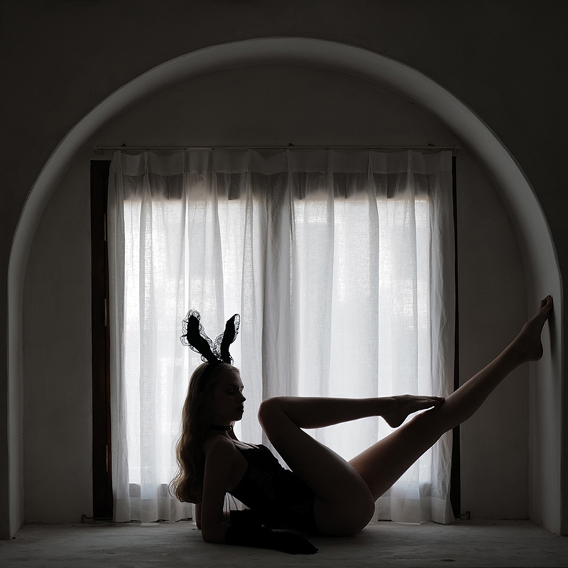 Velvet rabbit girl sexy underwear 3 pieces of PASTTEN tube aunt 10:30 D-041 uniform connected to pajamas