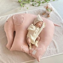 Ins elephant doll pillow toy newborn baby sleeping soothing pillow cushion photo props ornaments