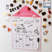 ins Nordic cartoon small house refrigerator sticker pink black creative refrigerator sticker message board menu board erasable