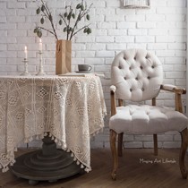 ins style literary retro tablecloth American crochet tablecloth homestay home living room decoration tablecloth photo background cloth