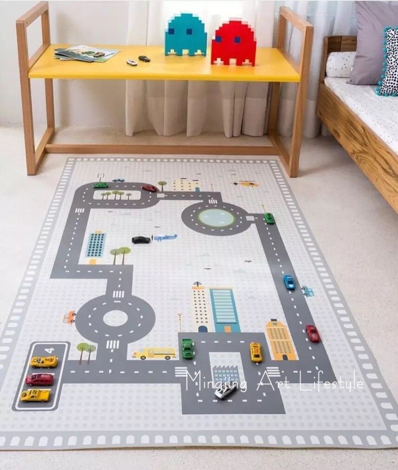 Nordic Baby Crawl Mat Gaming Blanket Digital Highway Ground Mat Children's Room Decorated Carpet Photo Props-Taobao