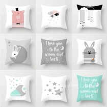 Nordic childrens room cartoon cute pillow living room sofa cushion car waist cushion bedside ornaments home