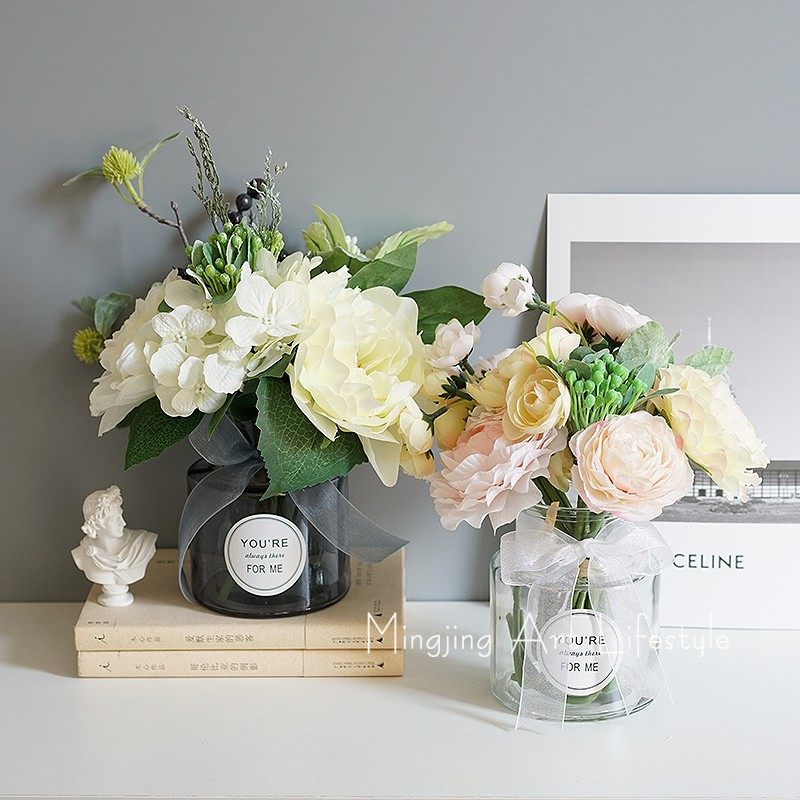 Nordic bouquet vase set tabletop decoration property bedroom dining table bouquet simulation flower fake flowers