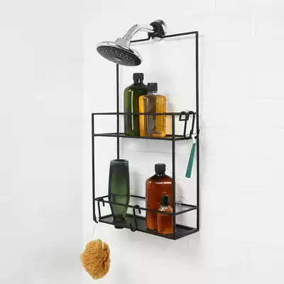 Canada umbra punch-free bathroom storage shelf Creative wrought iron suction cup wall shelf shower room pylons