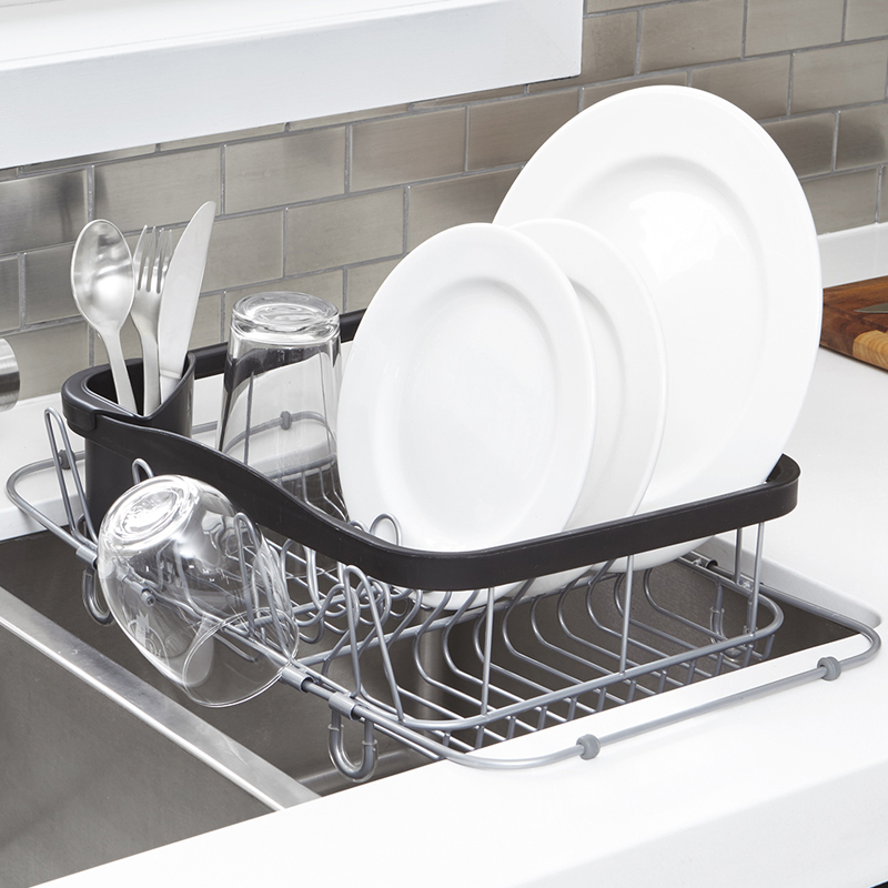 Umbra compartment three-in-one dish rack tableware drain rack with small storage basket kitchen table top Nordic storage rack