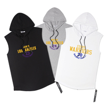  Basketball sports vest Mens sleeveless T-shirt waistcoat hooded vest loose tide brand trend summer fitness running training