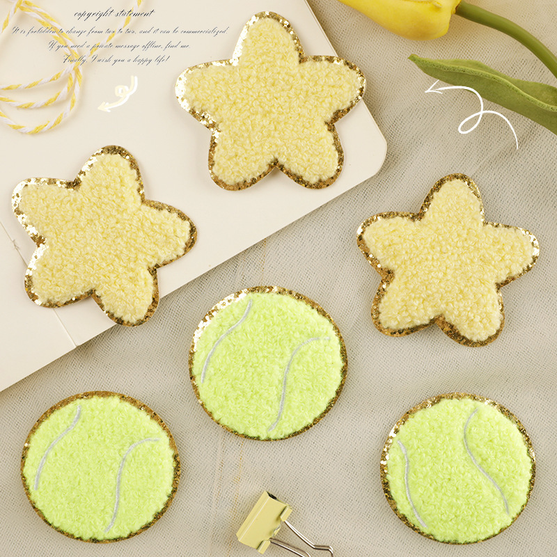 Tennis Star Shoe and Hat Patches, Clothing Accessories, Towel Embroidery, Five-Pointed Star Embroidery Patches, Adhesive Backing Tennis Star Shoe and Hat Patches, Clothing Accessories, Towel Embroidery, Five-Pointed Star Embroidery Patches, Adhesive Backing