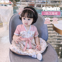 Korean childrens summer thin girls Cheongsam dress Female baby baby dress Little girl princess dress Chinese style
