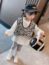 South Korea 2021 new girls spring and autumn suit children foreign air trendy female baby tennis red fashion autumn clothing two sets