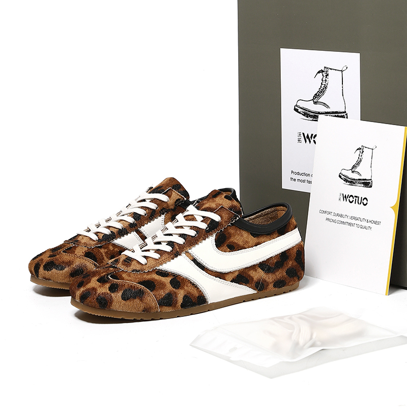Wotuo Height-Increasing 4cm Retro Leopard Print 2025 New Casual Sports German Training Shoes Women's Sneakers Wotuo Height-Increasing 4cm Retro Leopard Print 2025 New Casual Sports German Training Shoes Women's Sneakers