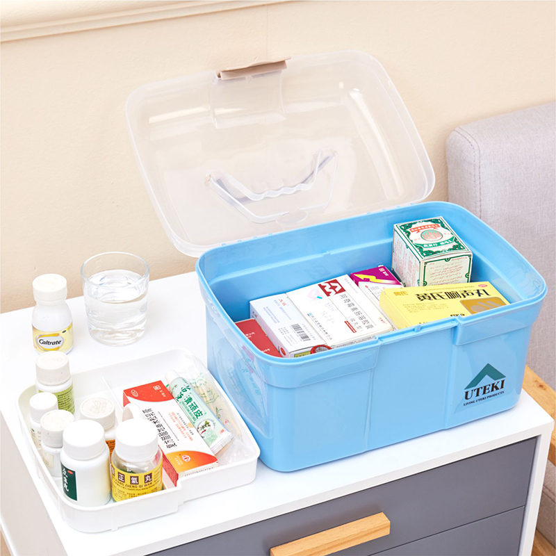 Household multi-layer large portable medicine box plastic medicine storage box family children small medical kit first aid kit