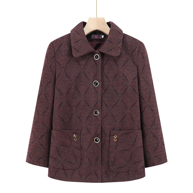 Grandma's Spring Thin Coat, Middle-Aged and Elderly Women's Top, Old Lady's Autumn Loose Jacket, Mother's Clothing