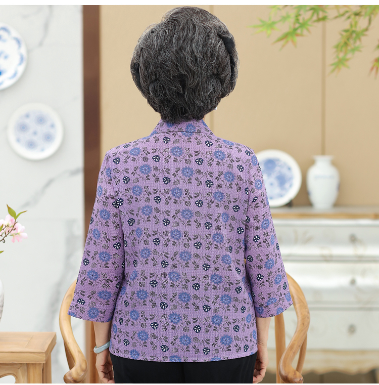 Bà đầm xuân trung niên mùa hè Mẹ mặc áo dài mỏng tay áo vợ cũ áo sơ mi - Quần áo của mẹ quần áo nữ trung niên