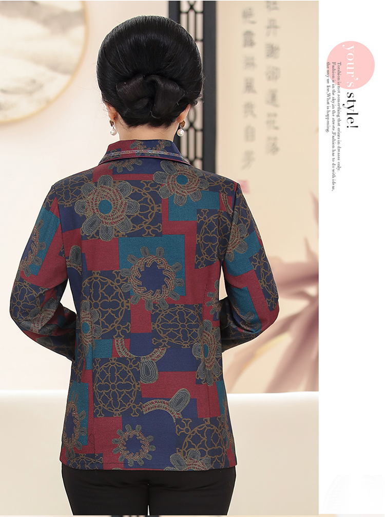 Quần áo mùa thu bà ngoại 60 tuổi 70 tuổi trung niên phụ nữ mùa xuân hè dài tay áo sơ mi nữ 80 tuổi váy đầm cho người 60 tuổi