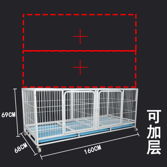 Pet breeding cage three-story breeding cat house household cat cage dog cage foster care belt partition cat villa cat cage