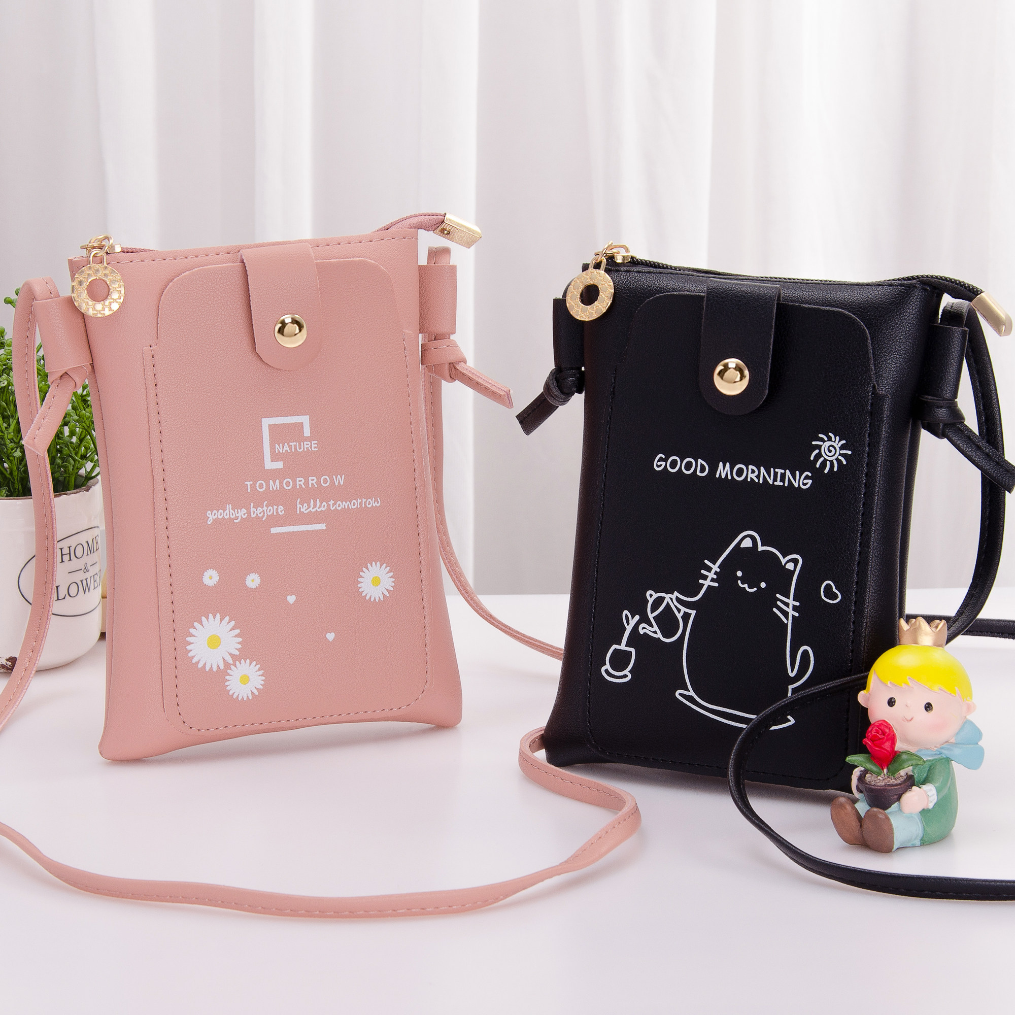 Mobile phone bag Girl 2022 new Korean version cute minimalist Mini small bag phone Zero wallet Inclined Satchel Bag single shoulder bag