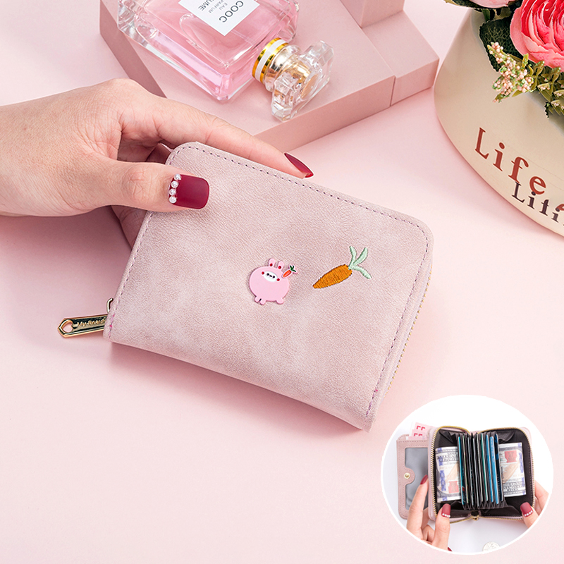 Card bag wallet women's short all-in-one bag new Korean version fashion cute little fresh student folding zipper coin purse