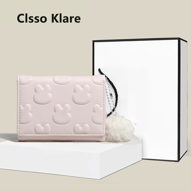 Short Rabbit Wallet for Women, Korean Style, Simple, Cute, Niche, Exquisite, Student Foldable Multi-Card Slot Card Holder and Coin Purse