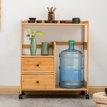 Nanzhu tea cabinet simple storage cabinet side cabinet tea table side Tea side cabinet solid wood storage rack storage rack storage tea rack