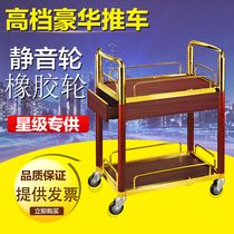 Wine truck with drawer hot pot distribution car hot pot restaurant side vegetable car side solid wood hand push service car second floor dining car