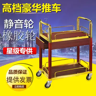 Wine truck with drawer hot pot distribution car hot pot restaurant side vegetable car side solid wood hand push service car second floor dining car