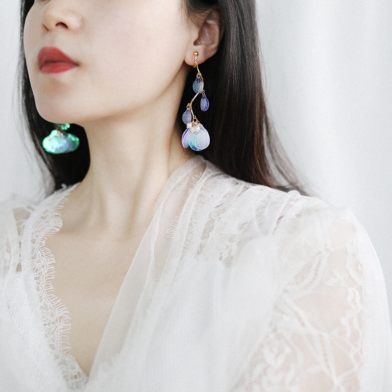 Tears Men's Game Polarized Transparent Shell Earring ring Fairy unique niche ear clip