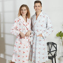 Couple bathrobe autumn winter gown women Spring Autumn cotton long sleeve mens and womens bathrobe cotton cartoon couple hotel bath clothes