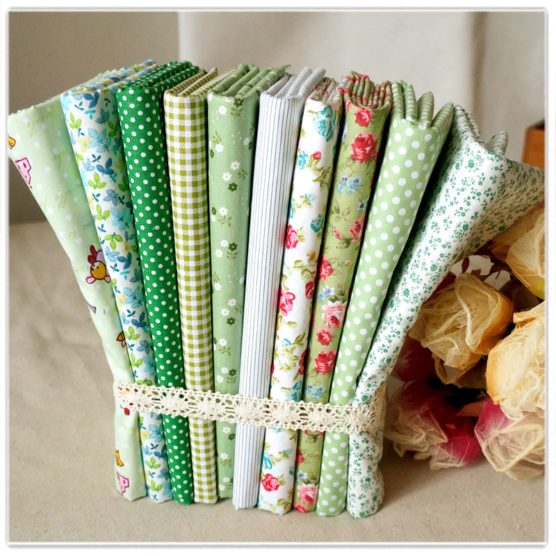 Handmade diy patchwork baby cotton fabric curtain bedding doll clothing twill cotton cloth head green cloth group