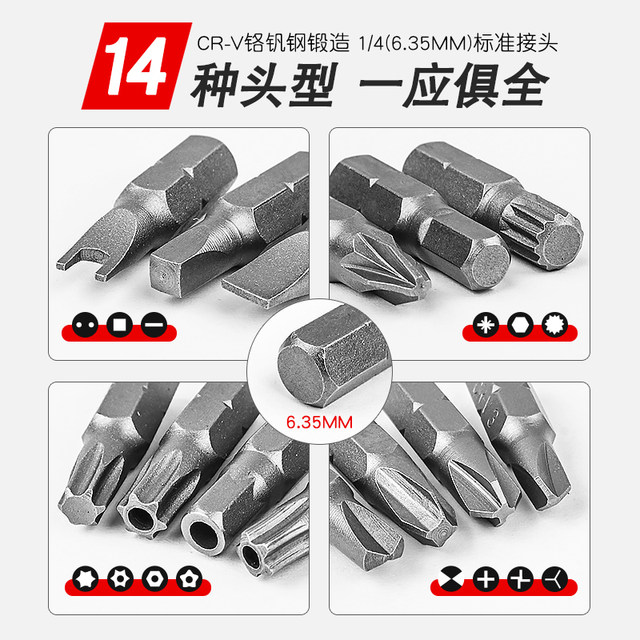 Multi-Functional Screwdriver with Hex Socket, Phillips, Flathead, Torx, Star, and Other Special-Shaped Bits