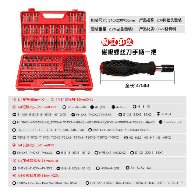 Multi-Functional Screwdriver Bit Set with Hex Socket, Phillips, Flathead, Star, and Other Special-Shaped Bits