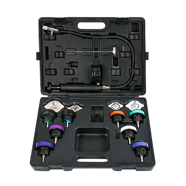 14-Piece Car Water Tank Leak Detector Water Tank Inflator Pressure Gauge Water Tank Detector Cooling System Pressure Relief Tool