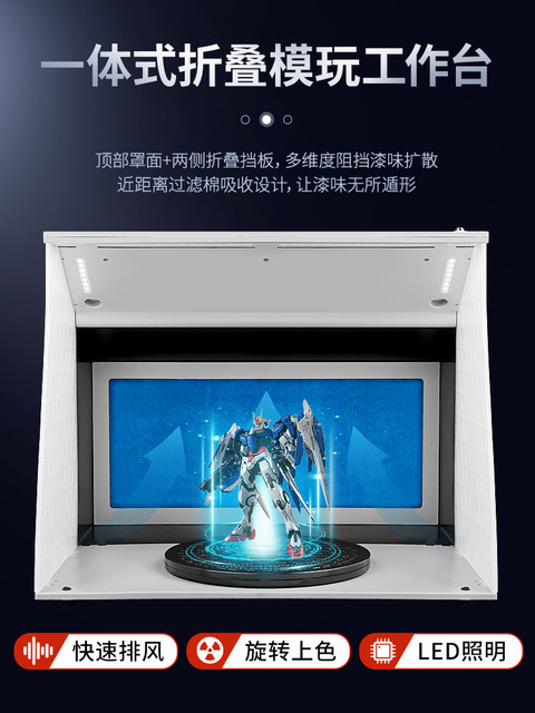 Model Painting and Coloring Workbench Turntable Exhaust Fan Military Figure Gundam Model Spray Painting Exhaust Box