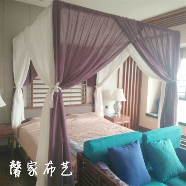 Genuine nhà Xin Hoa Kỳ bật vấn đề pleated sợi bông tấm áp phích màu giường ngủ tán lưới giường vỏ Shaman Mỹ - Bed Skirts & Valances rèm giường
