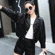 Huayibi Casual Leather Jacket Women's Leather Jacket 2024 Spring New Korean Style Loose Slim Large Size Leather Jacket Short Style