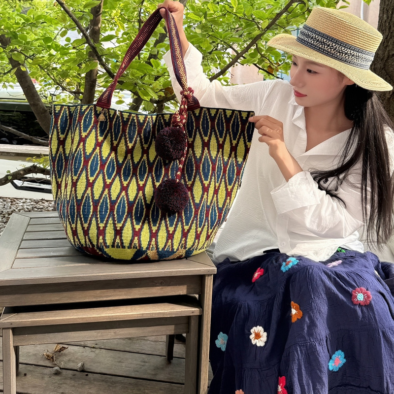 1.9 Update Dongdong&Susu Beach Photography Beach Bag Single Shoulder Wayuu Bag South America Wayuu Bag Woven Bag 1.9 Update Dongdong&Susu Beach Photography Beach Bag Single Shoulder Wayuu Bag South America Wayuu Bag Woven Bag