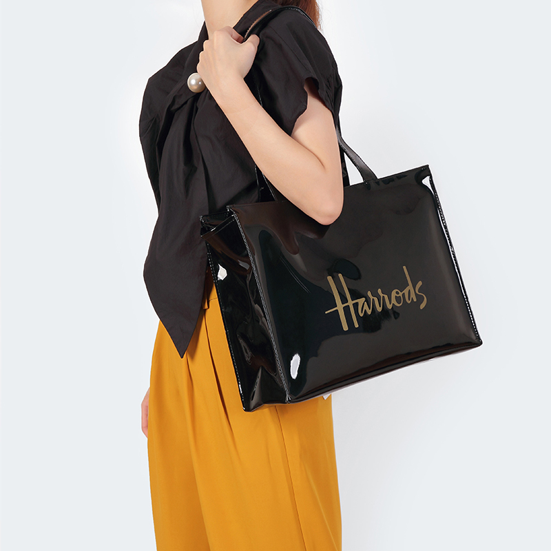 European and American Simple Printed Pvc Eco-Friendly Shopping Bag Large Capacity Waterproof Tote Bag Shoulder Bag Women's Bag