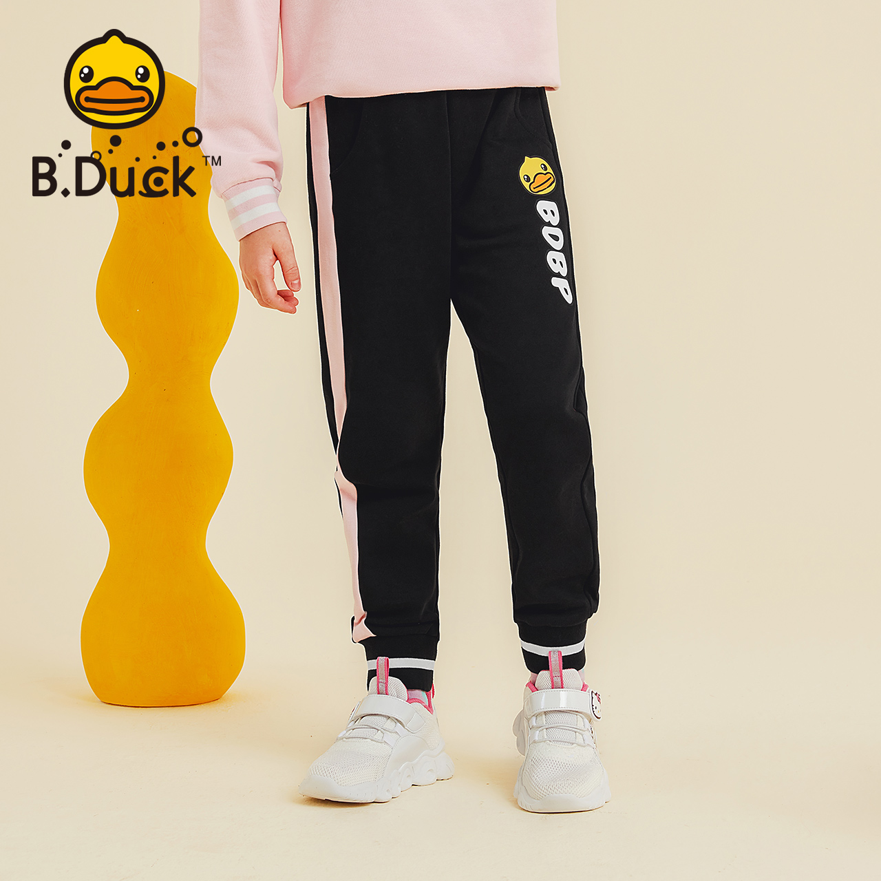 bduck little yellow duck children's clothing girls' sports pants 2021 spring and autumn new children's pants foreign style big children's trousers 6