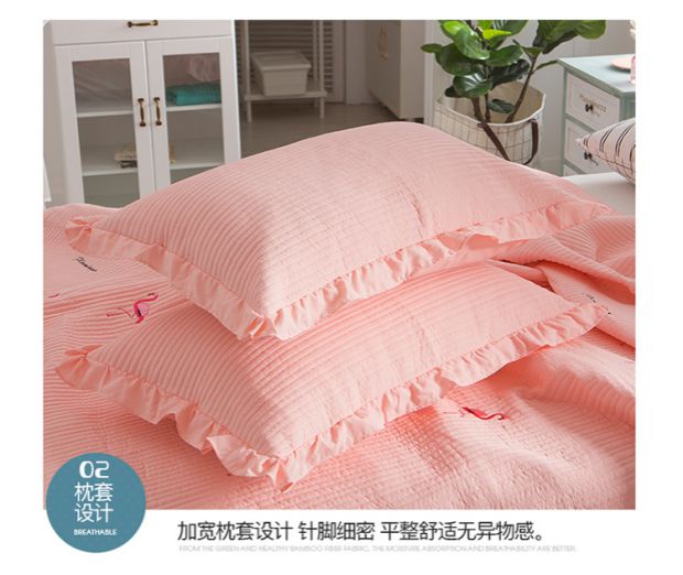 Khăn trải giường bằng vải gió Hàn Quốc có thể giặt khăn trải giường ba mảnh đặt 2 * 2,3 m chăn bông đa năng thêu mùa hè - Trải giường ga trải giường 1m2